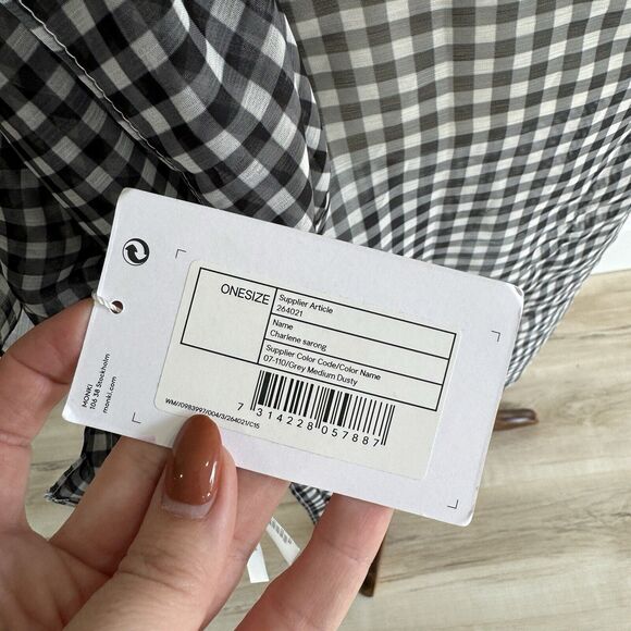 Monkl Charlene Gingham Sarong New One Size - Picture 3 of 4